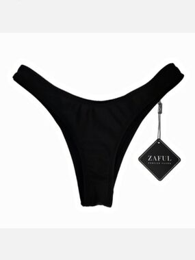 ZAFUL Black Cheeky Bikini Bottoms, Size S ~ NWT